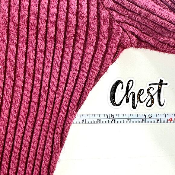 Venus Womens Ribbed Knit Top Sz Small Burgundy Cotton V Grommet Neck Long Sleeve - Picture 9 of 11